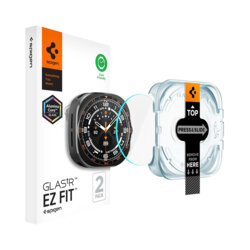 [Pachet 2x] Folie Samsung Galaxy Watch Ultra 2 Spigen Glas.tR EZ Fit, transparenta