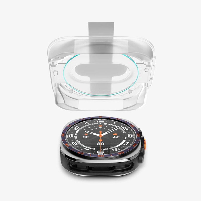 [Pachet 2x] Folie Samsung Galaxy Watch Ultra 2 Spigen Glas.tR EZ Fit, transparenta