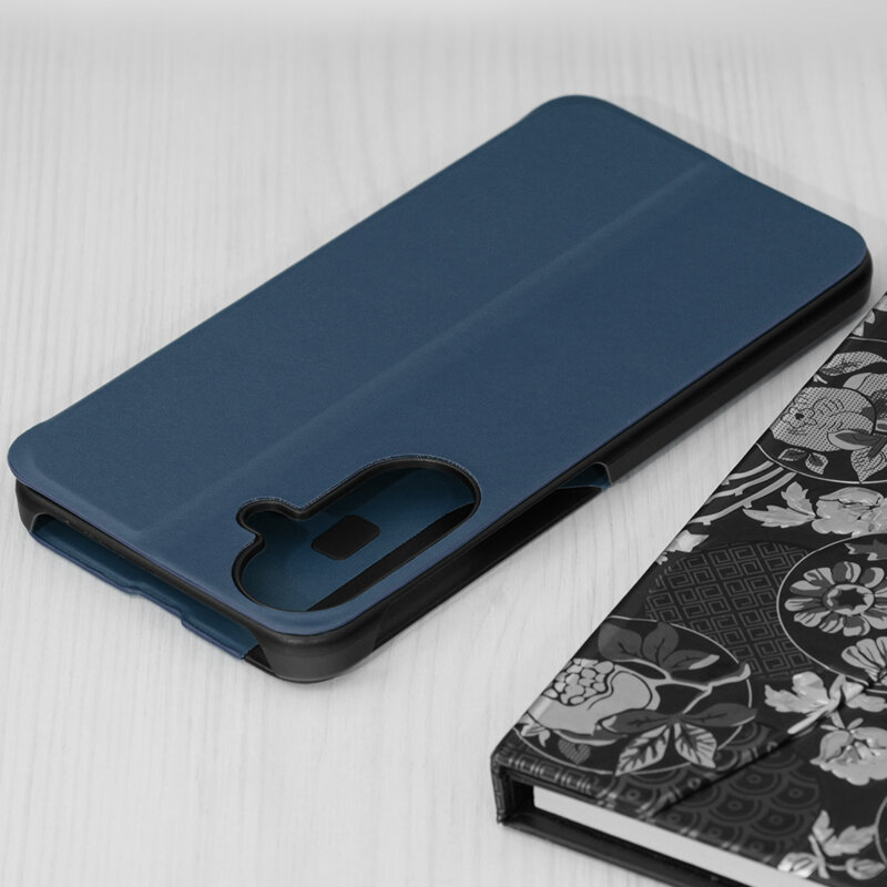 Husa Samsung Galaxy A27 5G Eco Leather View flip tip carte, albastru