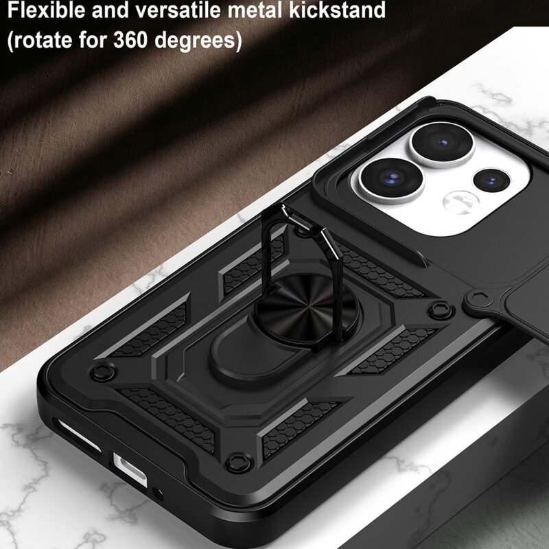 Husa Oppo Reno16 Pro protectie camera Techsuit CamShield Series, negru
