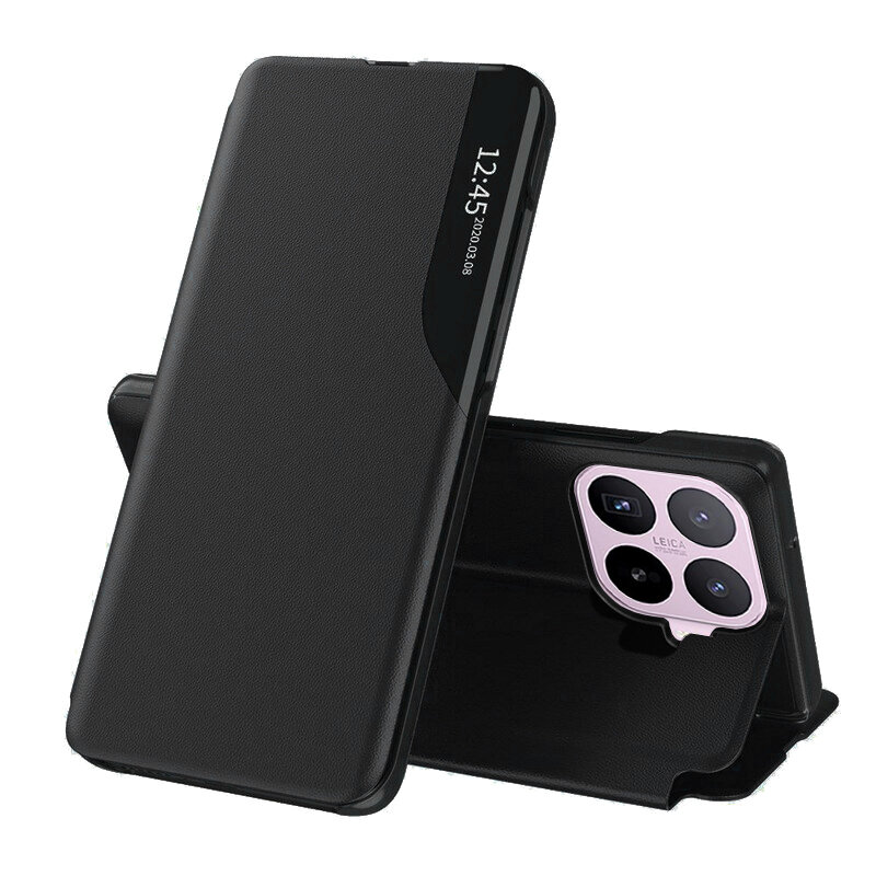 Husa Xiaomi 17T Eco Leather View flip tip carte, negru