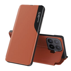 Husa Xiaomi 17T Pro Eco Leather View flip tip carte, portocaliu