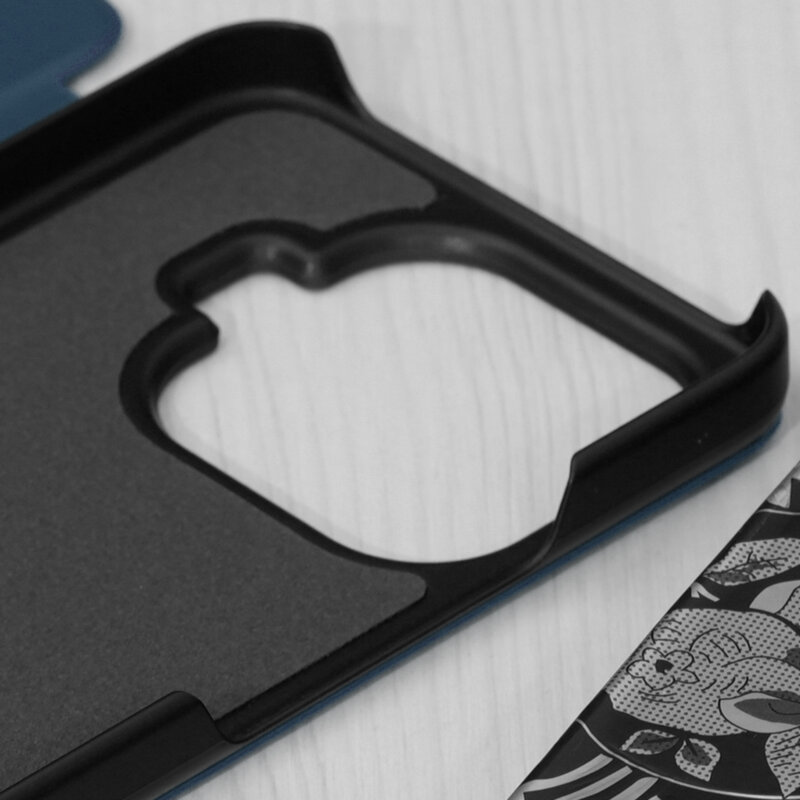 Husa Xiaomi 17T Pro Eco Leather View flip tip carte, albastru