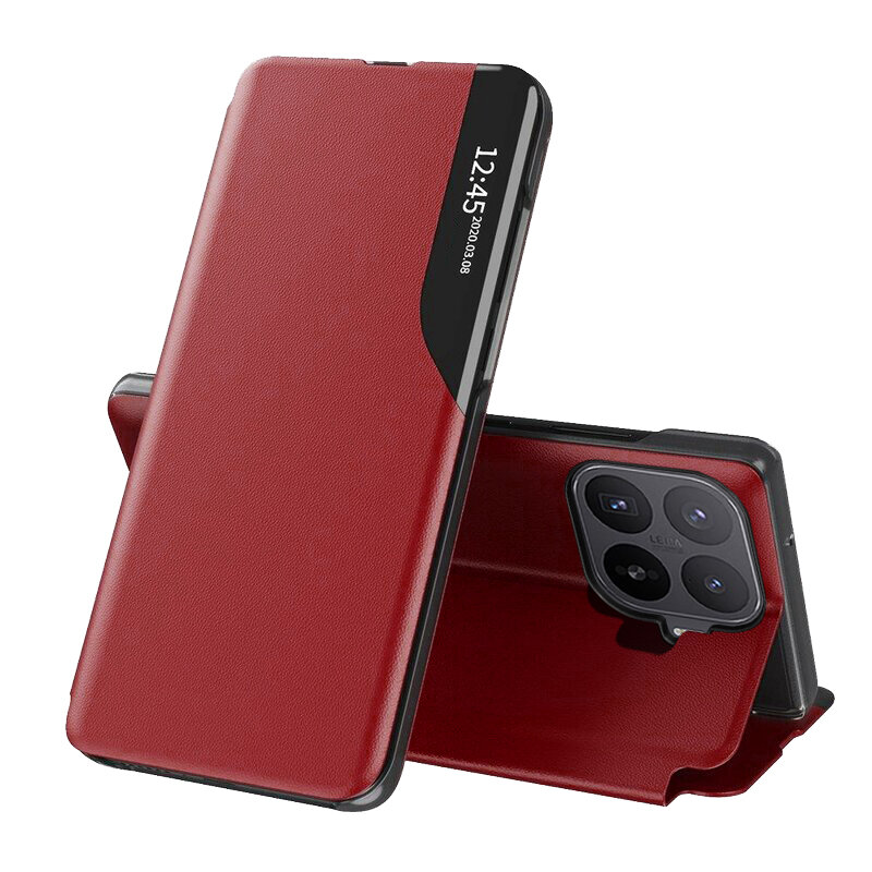 Husa Xiaomi 17T Pro Eco Leather View flip tip carte, rosu