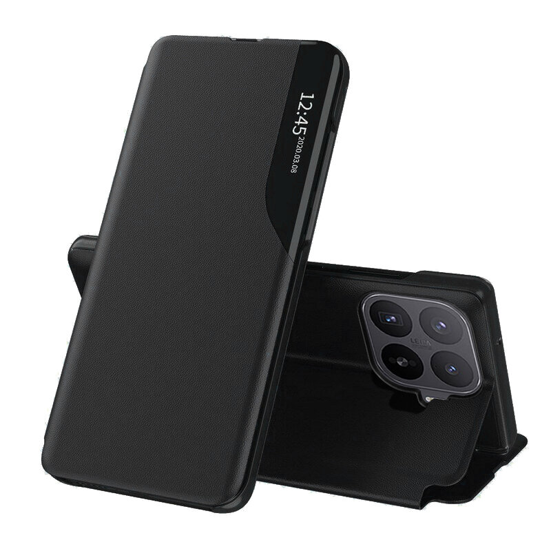 Husa Xiaomi 17T Pro Eco Leather View flip tip carte, negru