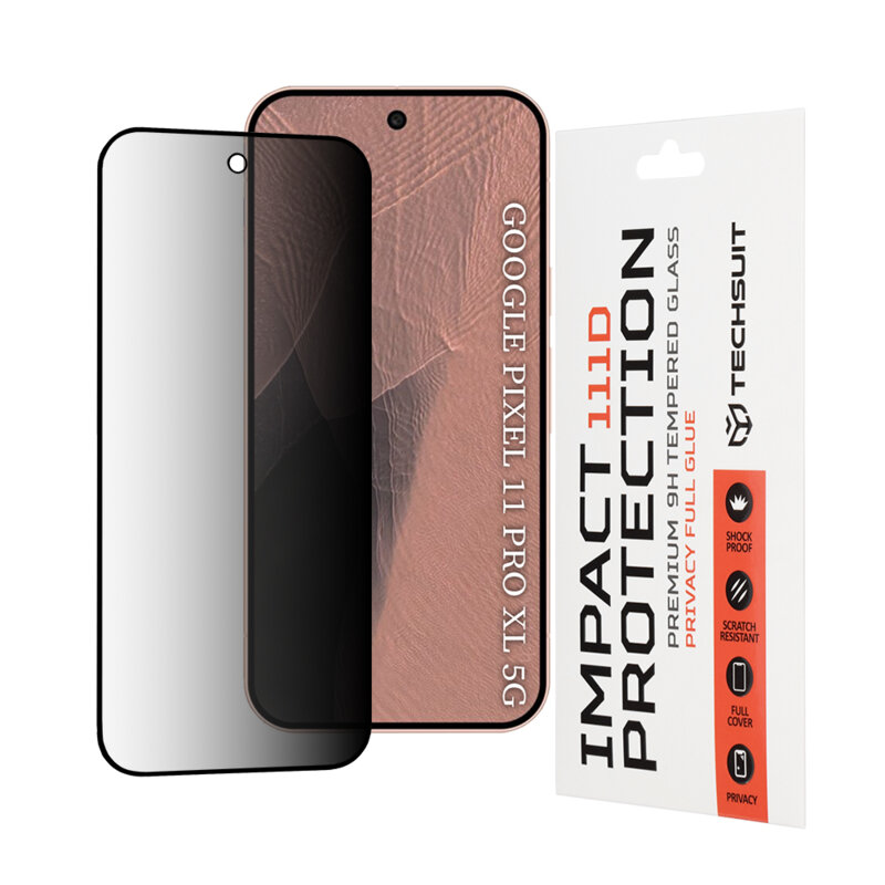 Folie sticla Google Pixel 11 Pro XL Techsuit 111D Privacy Full Glue, negru