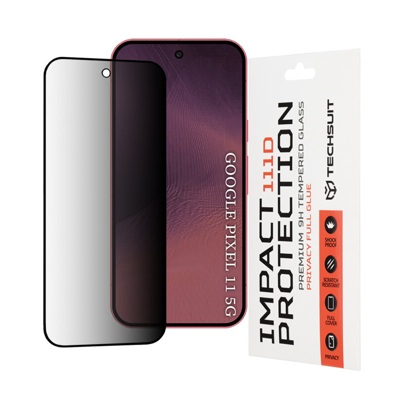 Folie sticla Google Pixel 11 Techsuit 111D Privacy Full Glue, negru
