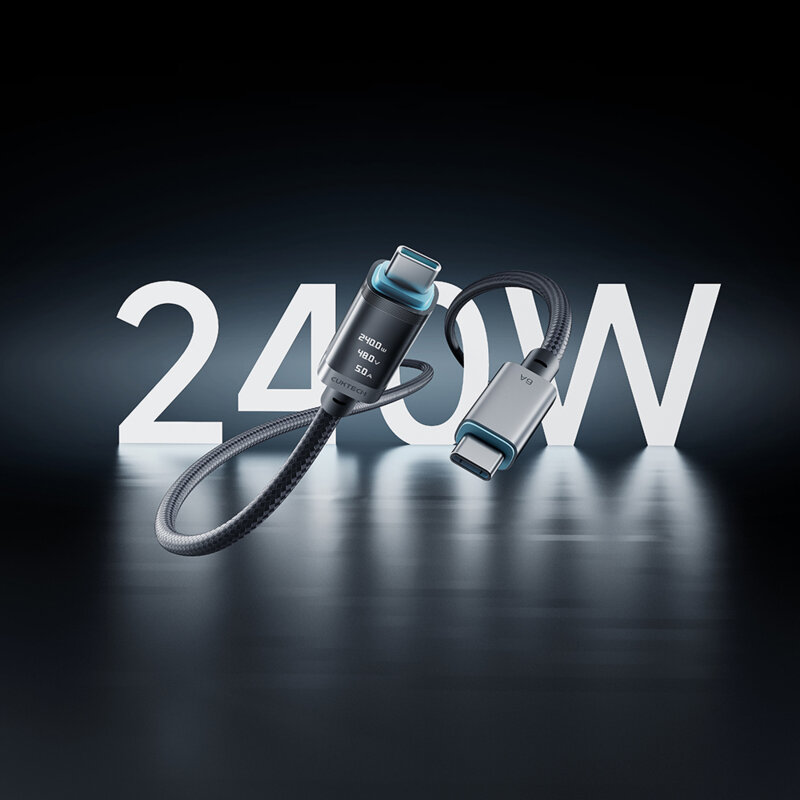 Cablu incarcare Type-C Cuktech, 240W, 6A, 2m, negru, CTC620P
