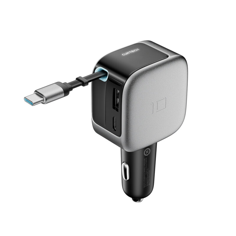 Incarcator auto cu cablu retractabil, 100W Cuktech, CC903P