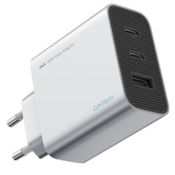 Incarcator priza GaN 2x Type-C, USB, 65W, Cuktech A15C-EU, alb