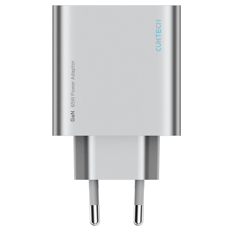 Incarcator priza GaN 2x Type-C, USB, 65W, Cuktech A15C-EU, alb