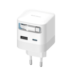 Incarcator GaN 67W cu cablu retractabil USB-C Cuktech AD653W