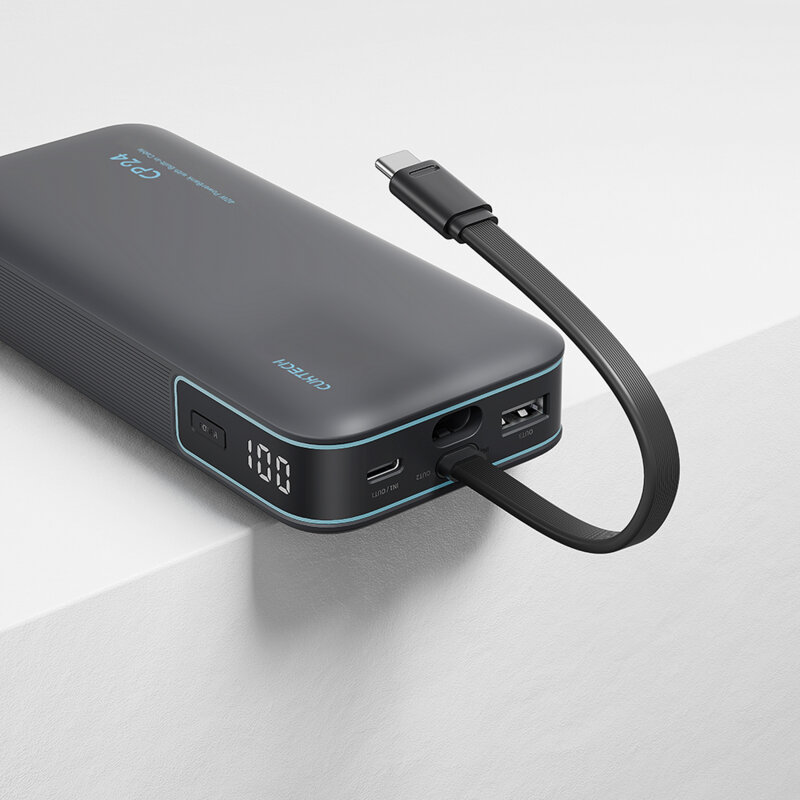Baterie externa 40W USB&Type-C cu cablu Cuktech LPB200N, gri