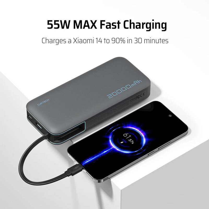 Baterie externa 45W, USB+Type-C, cablu Cuktech LPB200N, negru