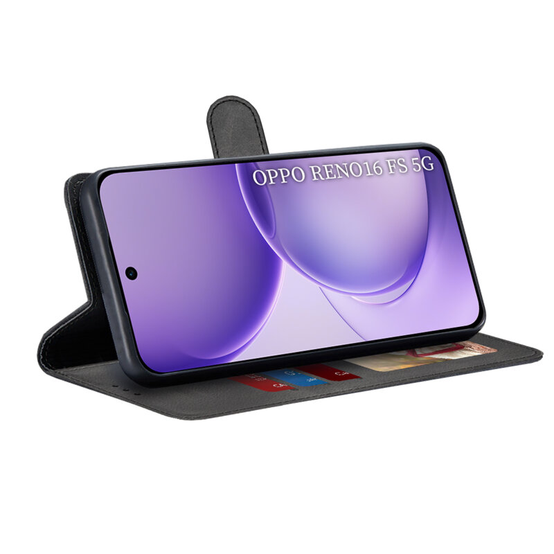 Husa 360 Oppo Reno16 FS Techsuit Diary Book, negru