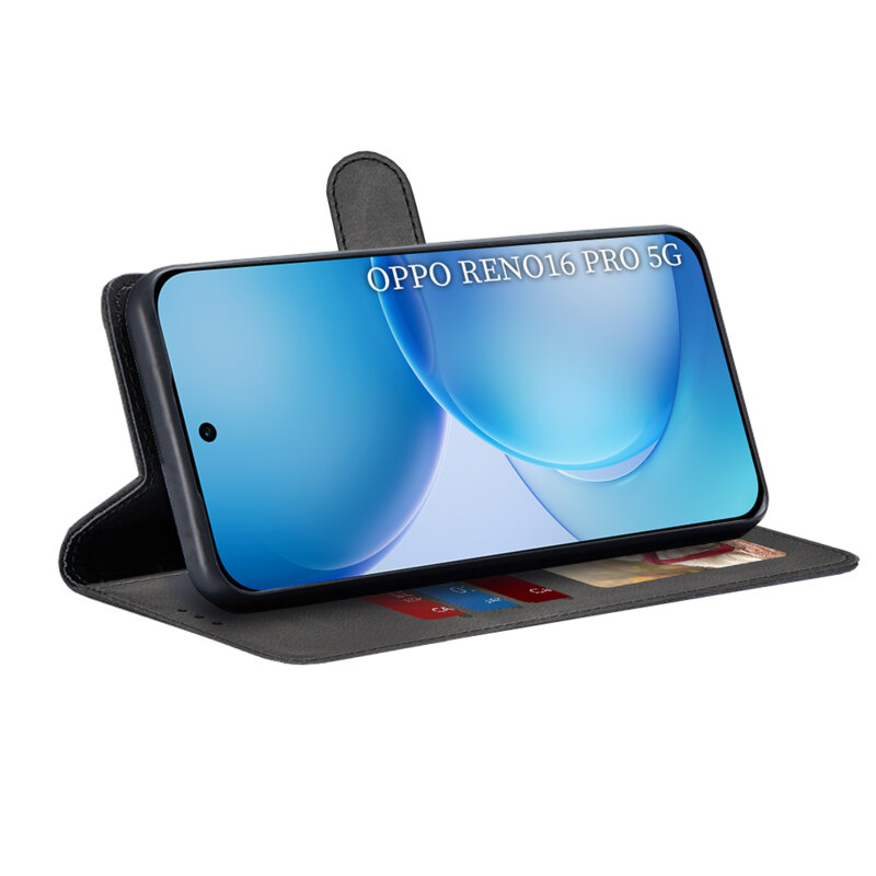 Husa 360 Oppo Reno16 Pro Techsuit Diary Book, negru