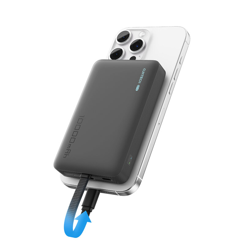 Power bank telefon cu cablu tip C, 10000mAh, Cuktech WPB100L