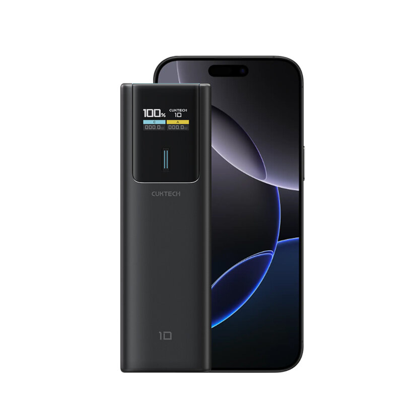 Baterie externa cu cablu tip C, Fast Self-Charge Cuktech PB100P, negru