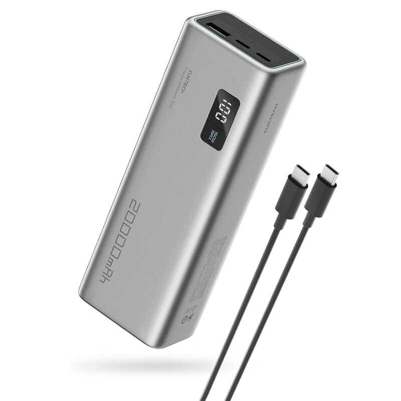 Baterie externa cu cablu Type-C 20000mAh, 150W Cuktech PB200P, gri