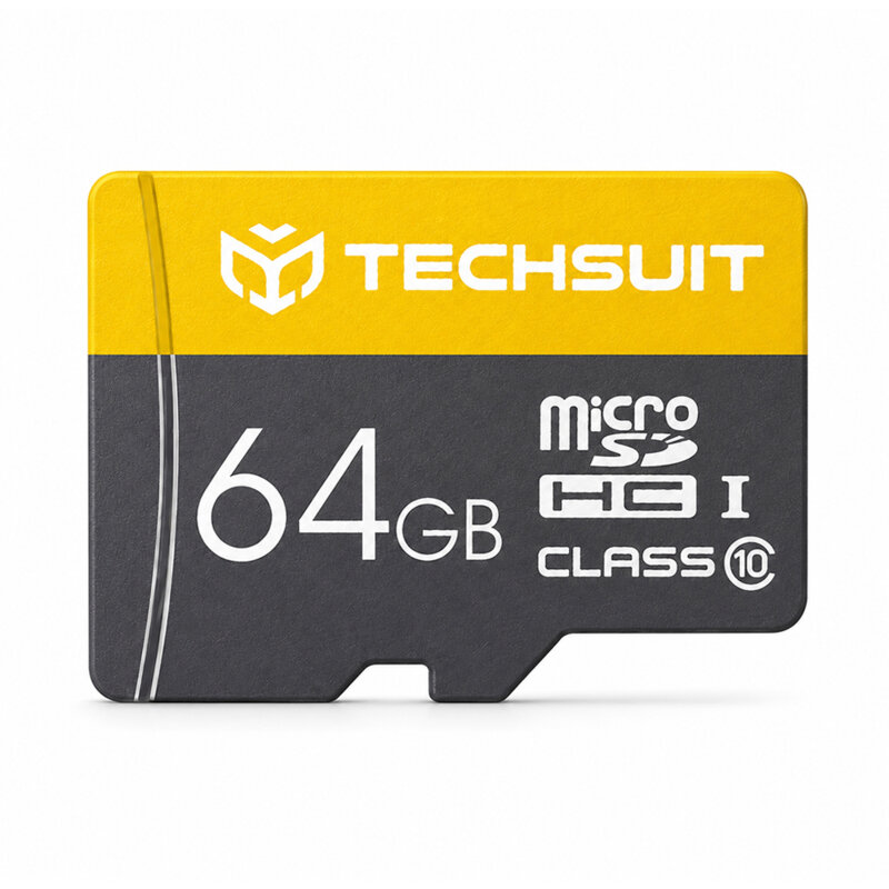 Card memorie 64GB MicroSDHC + adaptor Techsuit THCM11, galben