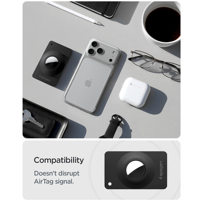 [Pachet 2x] Husa Apple AirTag Spigen Air Fit 2, negru, ACS11199