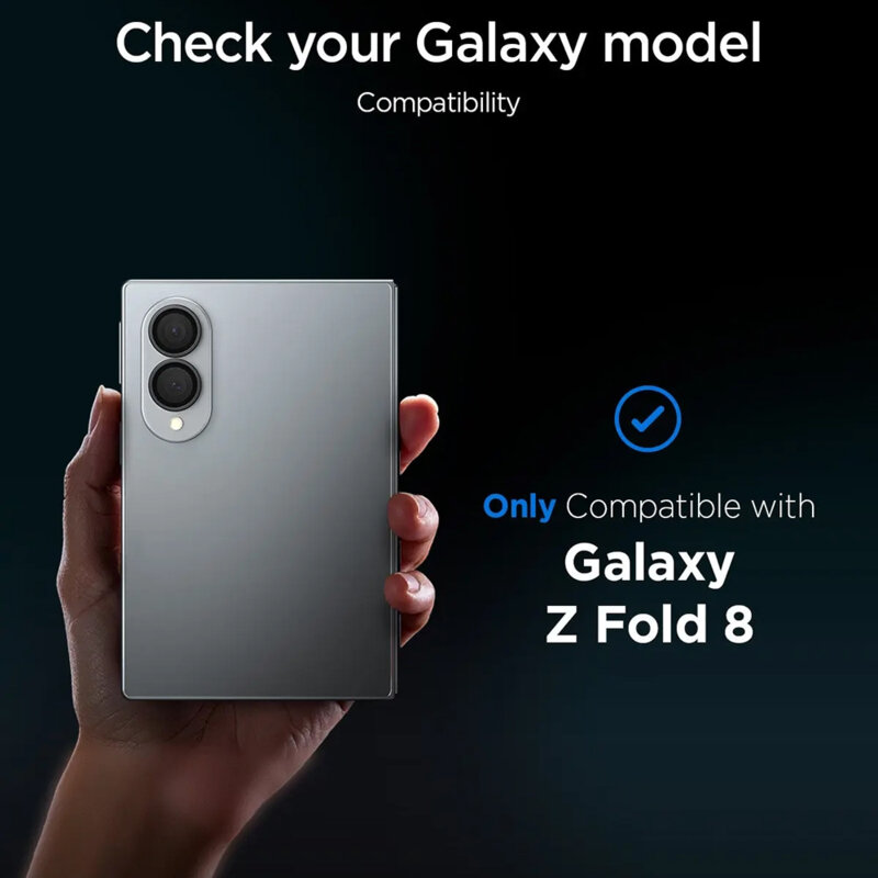 [Pachet 2x] Folie sticla camera Samsung Galaxy Z Fold8 Spigen Glas.tR EZ Fit Optik Pro HD, negru