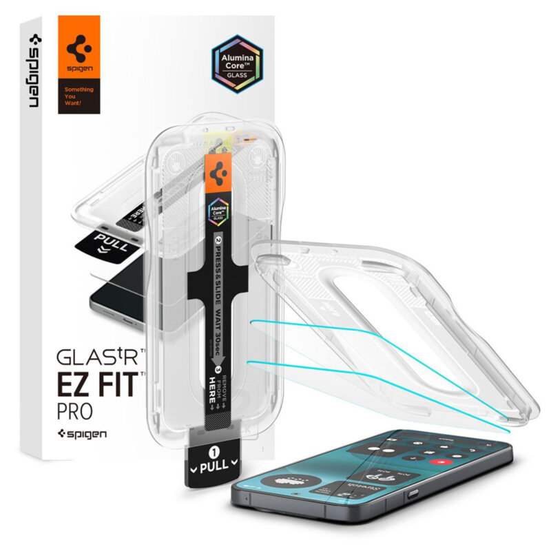 [Pachet 2x] Folie Nothing Phone (4a) Pro Spigen Glas.tR EZ Fit Pro, transparenta