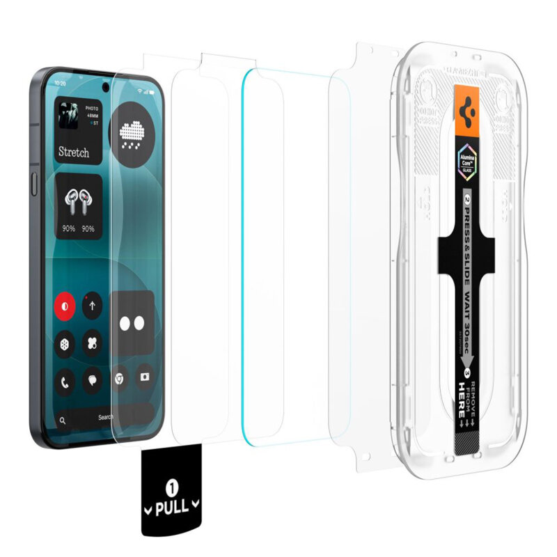 [Pachet 2x] Folie Nothing Phone (4a) Pro Spigen Glas.tR EZ Fit Pro, transparenta