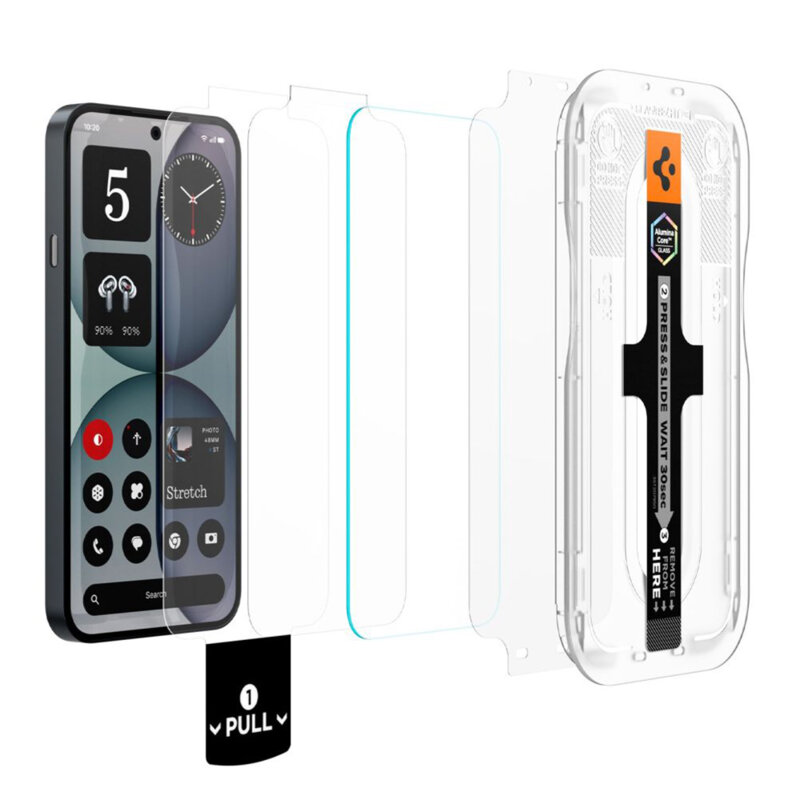 [Pachet 2x] Folie Nothing Phone (4a) Spigen Glas.tR EZ Fit Pro, transparenta