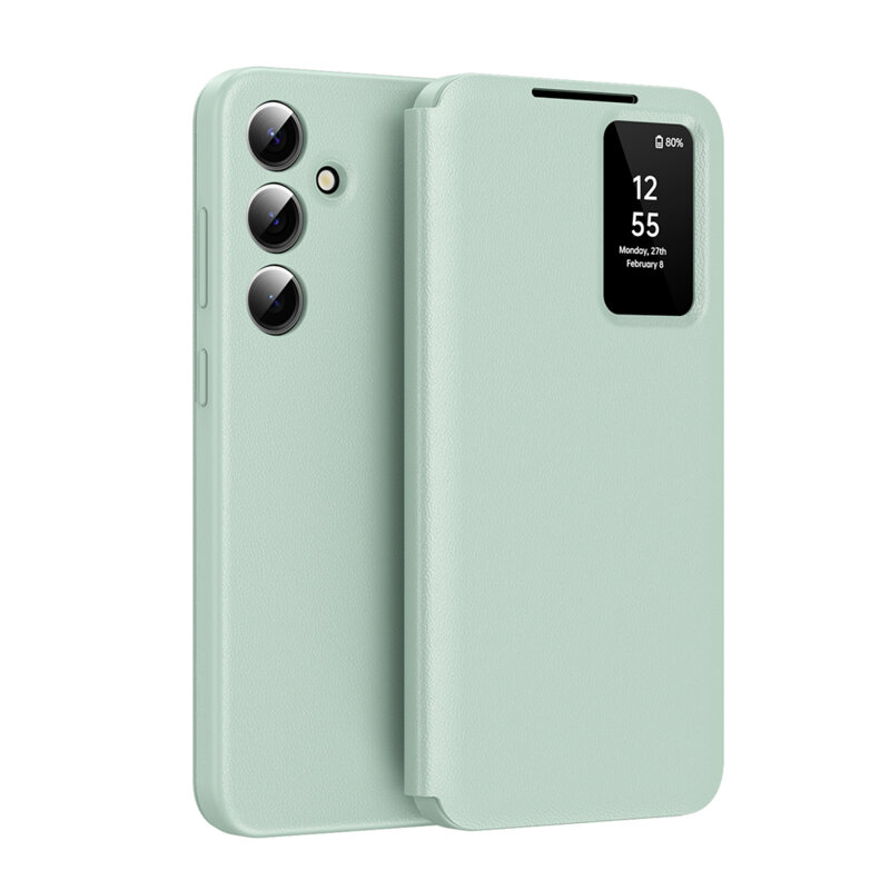 Husa tip carte Samsung Galaxy S26 FE SmartView Series, verde