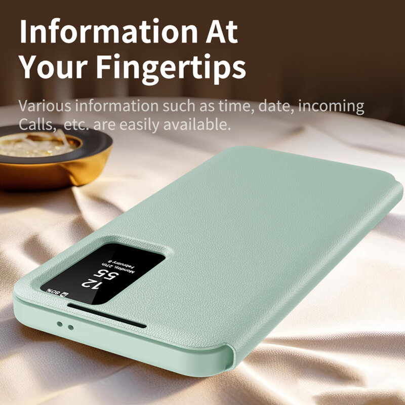 Husa tip carte Samsung Galaxy S26 FE SmartView Series, verde