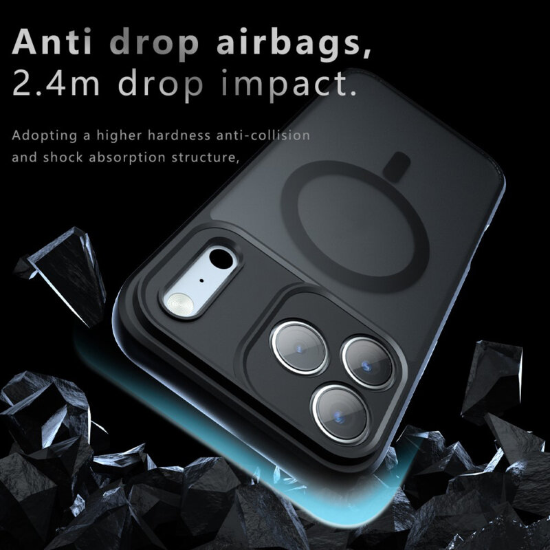 Husa iPhone 17 Pro Techsuit PureFrost MagSafe, negru frost