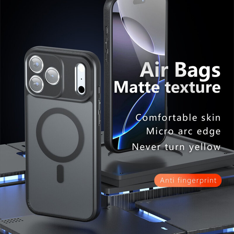Husa iPhone 17 Pro Max Techsuit PureFrost MagSafe, negru frost
