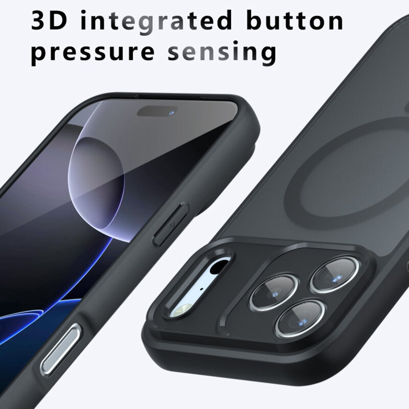 Husa iPhone 17 Pro Max Techsuit PureFrost MagSafe, negru frost