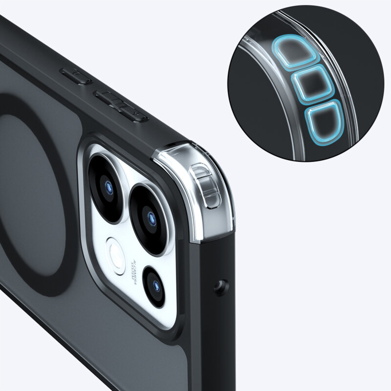 Husa Oppo Reno16 Pro Techsuit PureFrost MagSafe, negru frost