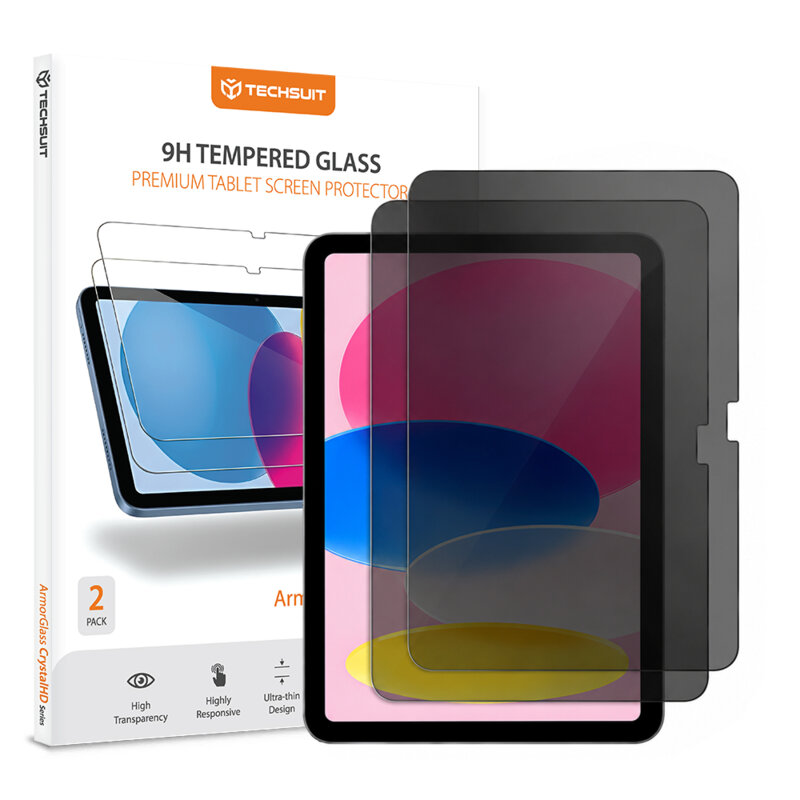 [Pachet 2x] Folie sticla iPad 11 (2025) Techsuit ArmorGlass CrystalHD, privacy