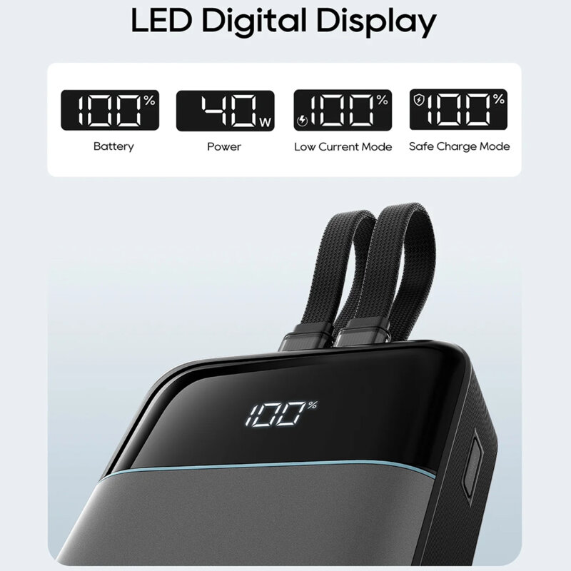 Power bank 40W cu 2 cabluri incorporate Cuktech LPB200NL
