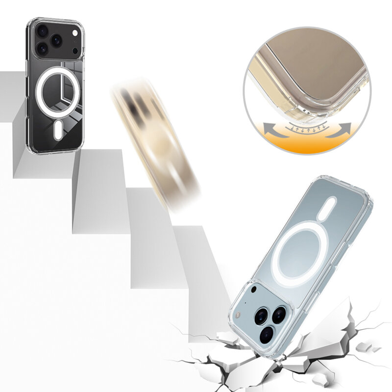 Husa iPhone 17 Pro Techsuit MagSafe Pro, transparenta