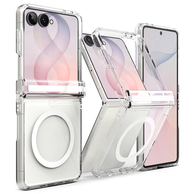 Husa Samsung Galaxy Z Flip8 Ringke Fusion Flap Magnetic, transparenta