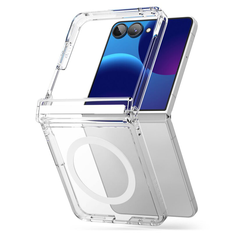 Husa Samsung Galaxy Z Flip8 Ringke Fusion Flap Magnetic, transparenta