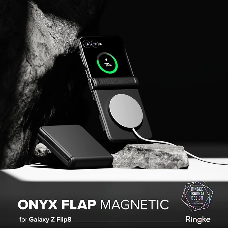 Husa Samsung Galaxy Z Flip8 Ringke Onyx Flap Magnetic, negru