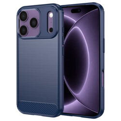 Husa iPhone 17 Pro Techsuit Carbon Silicone, albastru