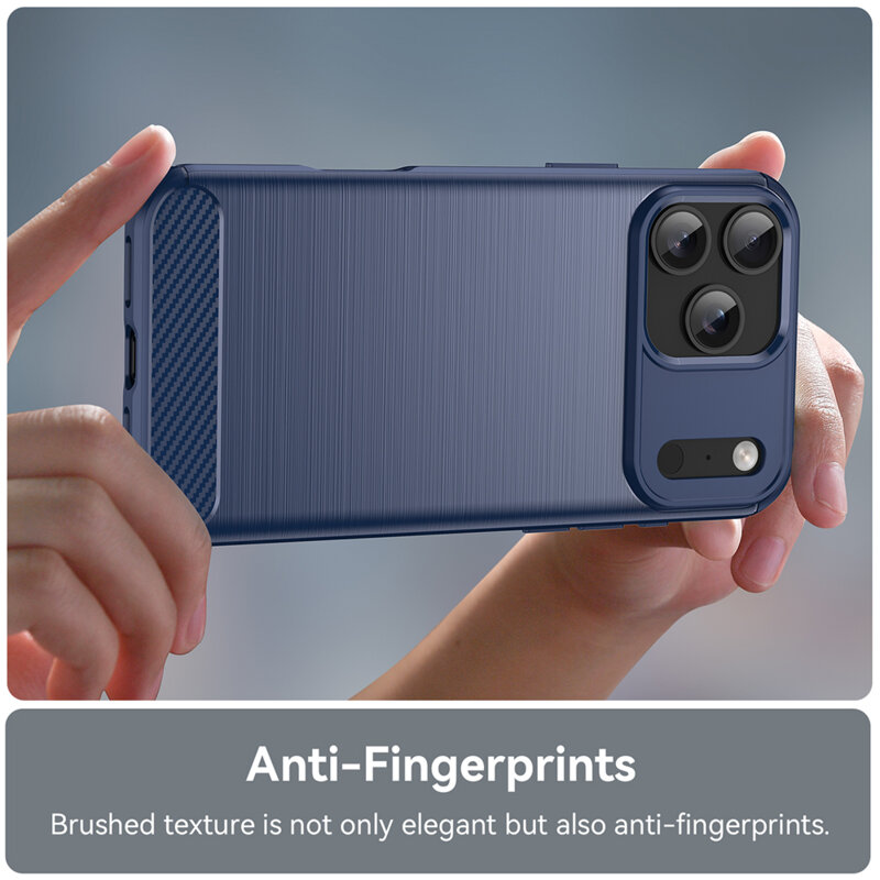Husa iPhone 17 Pro Techsuit Carbon Silicone, albastru