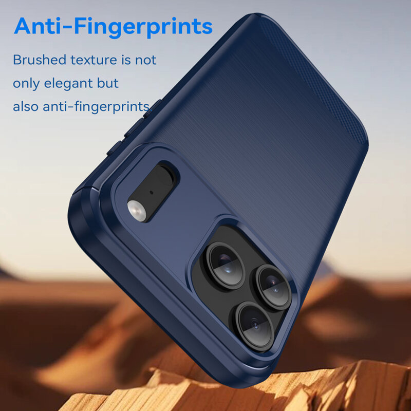 Husa iPhone 17 Pro Techsuit Carbon Silicone, albastru