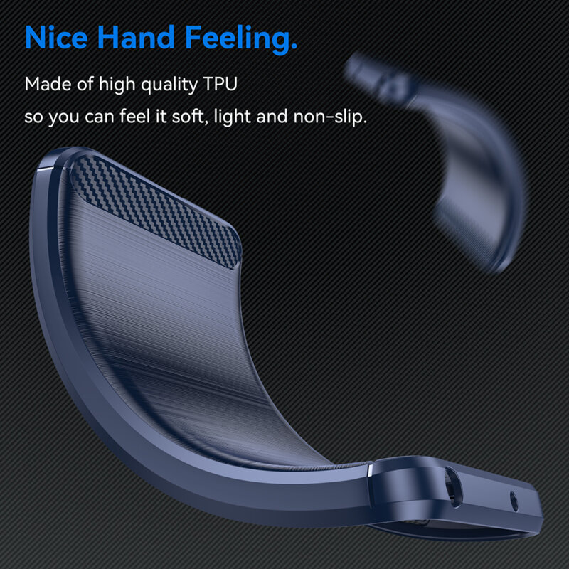Husa iPhone 17 Pro Techsuit Carbon Silicone, albastru