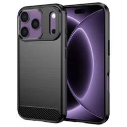 Husa iPhone 17 Pro Techsuit Carbon Silicone, negru