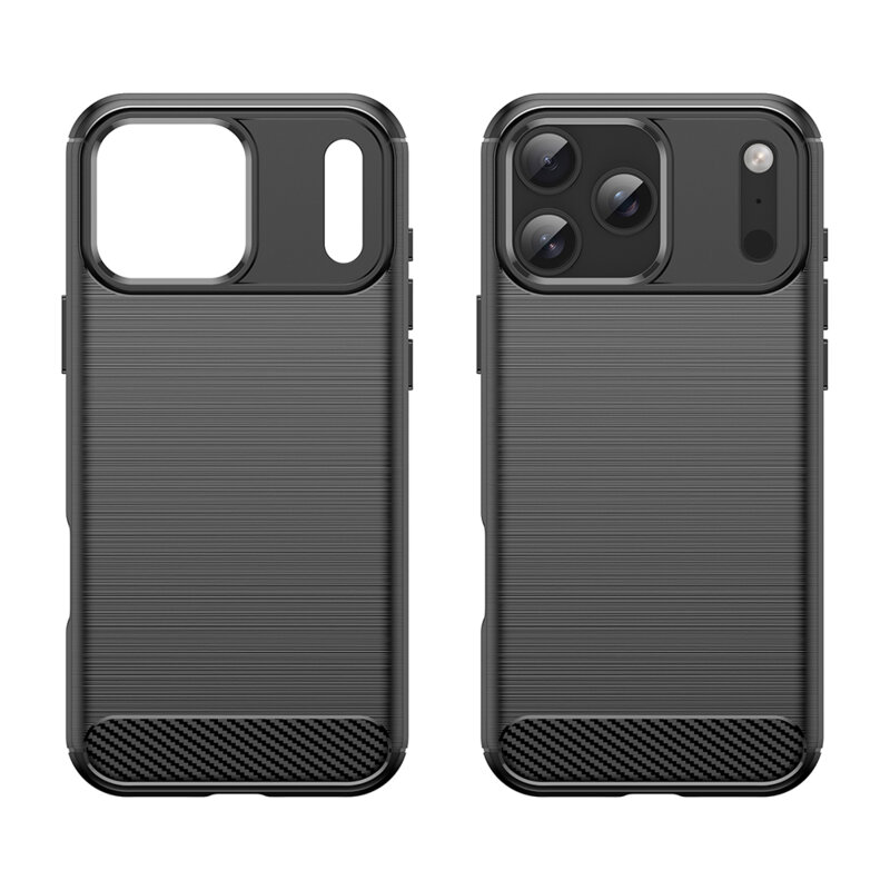 Husa iPhone 17 Pro Techsuit Carbon Silicone, negru