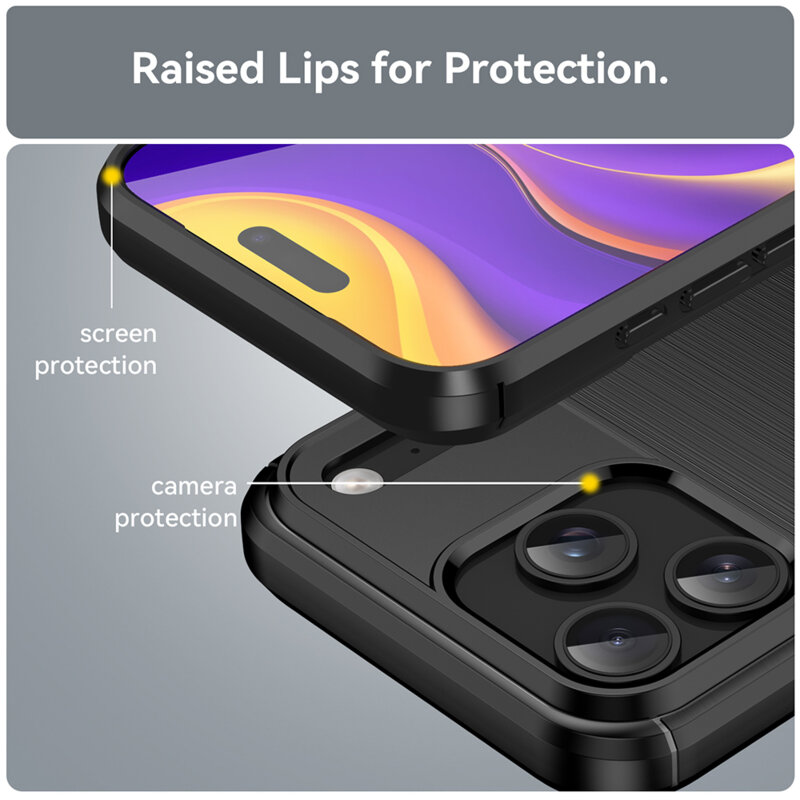 Husa iPhone 17 Pro Techsuit Carbon Silicone, negru