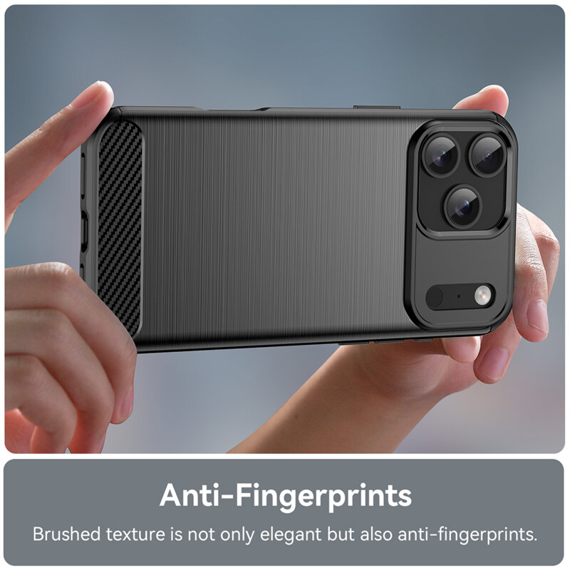 Husa iPhone 17 Pro Techsuit Carbon Silicone, negru