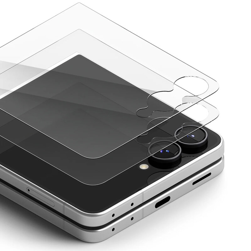 [Pachet 2x] Folie sticla Samsung Galaxy Z Flip8 Ringke Cover Display Tempered Glass Pro, transparenta